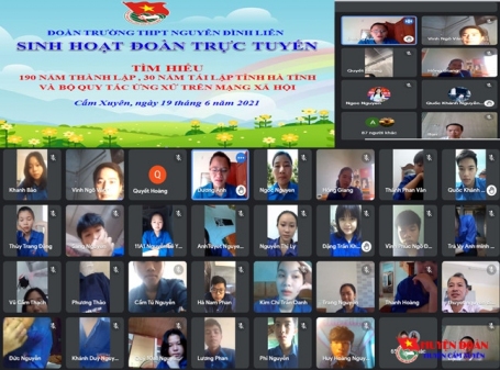 Trường THPT Nguyễn Đình Liễn tổ chức diễn đàn sinh hoạt trực tuyến tìm hiểu bộ quy tắc ứng xử trên mạng xã hội và cuộc thi tìm hiểu 190 năm thành lập tỉnh, 30 năm tái lập tỉnh