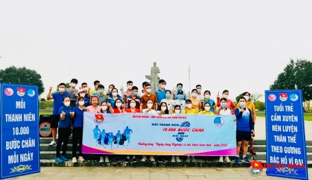 Tuổi trẻ Cẩm Xuyên hưởng ứng "Ngày chạy Olympic vì sức khỏe toàn dân" năm 2022