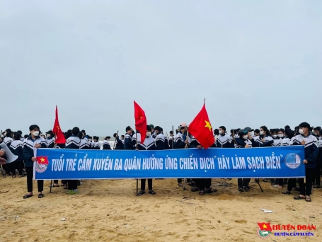 Tuổi trẻ Cẩm Xuyên ra quân hưởng ứng Tháng Thanh niên năm 2023 - Chiến dịch "Hãy làm sạch biển"