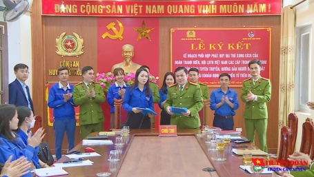 Tuổi trẻ Cẩm Xuyên ký kết phối hợp Công an huyện cuộc vận động thực hiện đề án 06 của Chính phủ